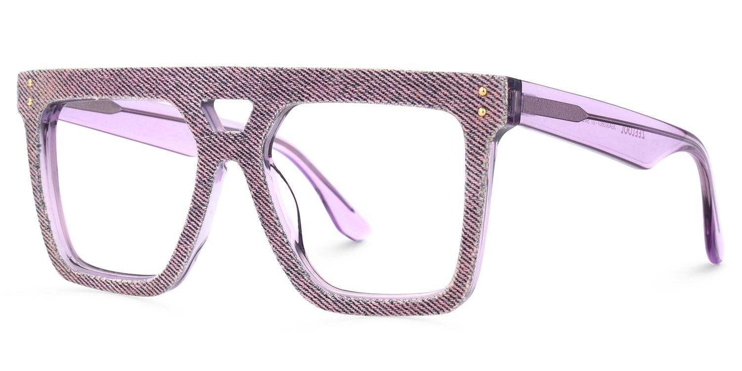 Rubin Lila Quadratisch Acetat Brille1