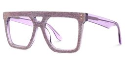 Rubin Lila Quadratisch Brille1