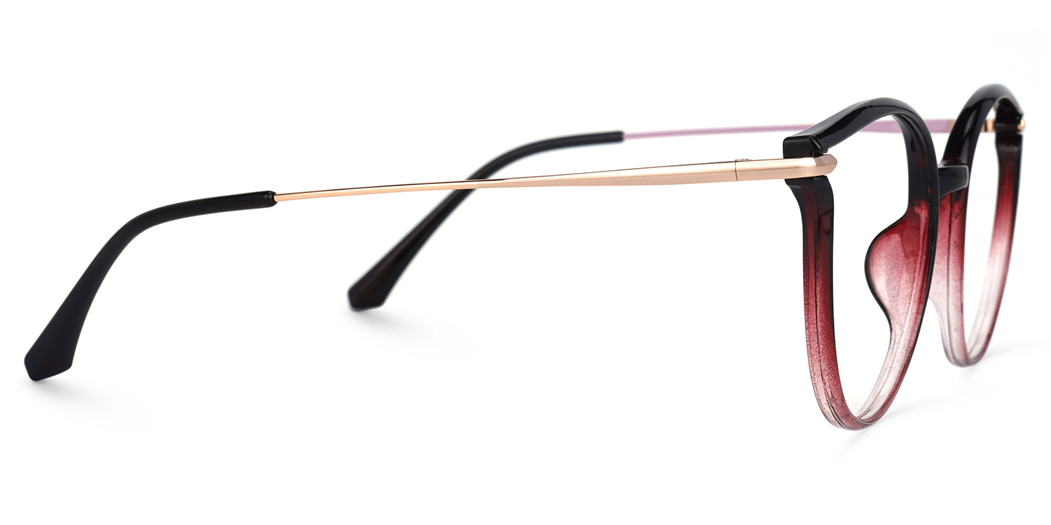 Yadejah Schwarz-Rot Cateye Brille2