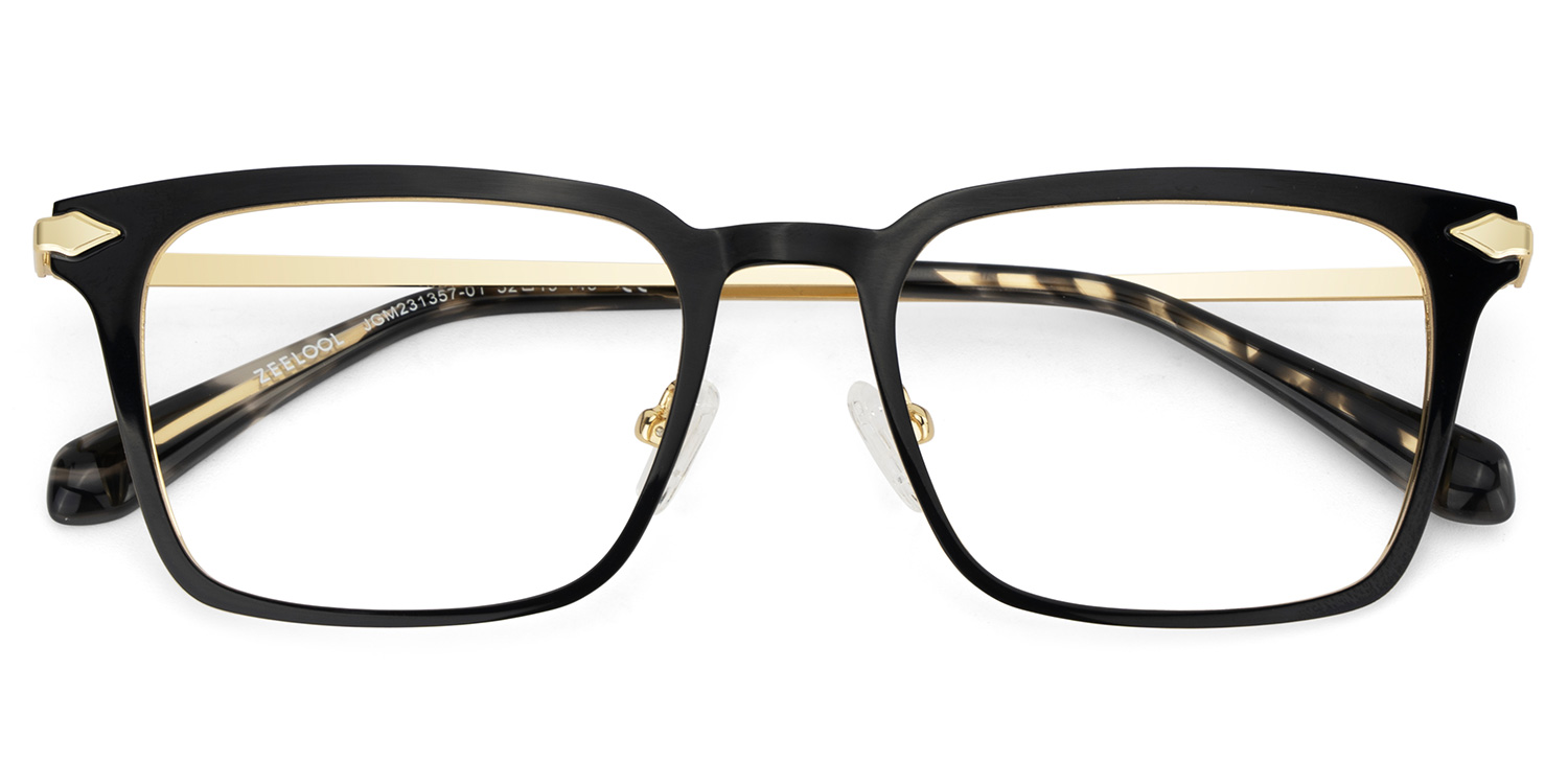 ZEELOOL Chaney Schwarz Rechteckig Brille