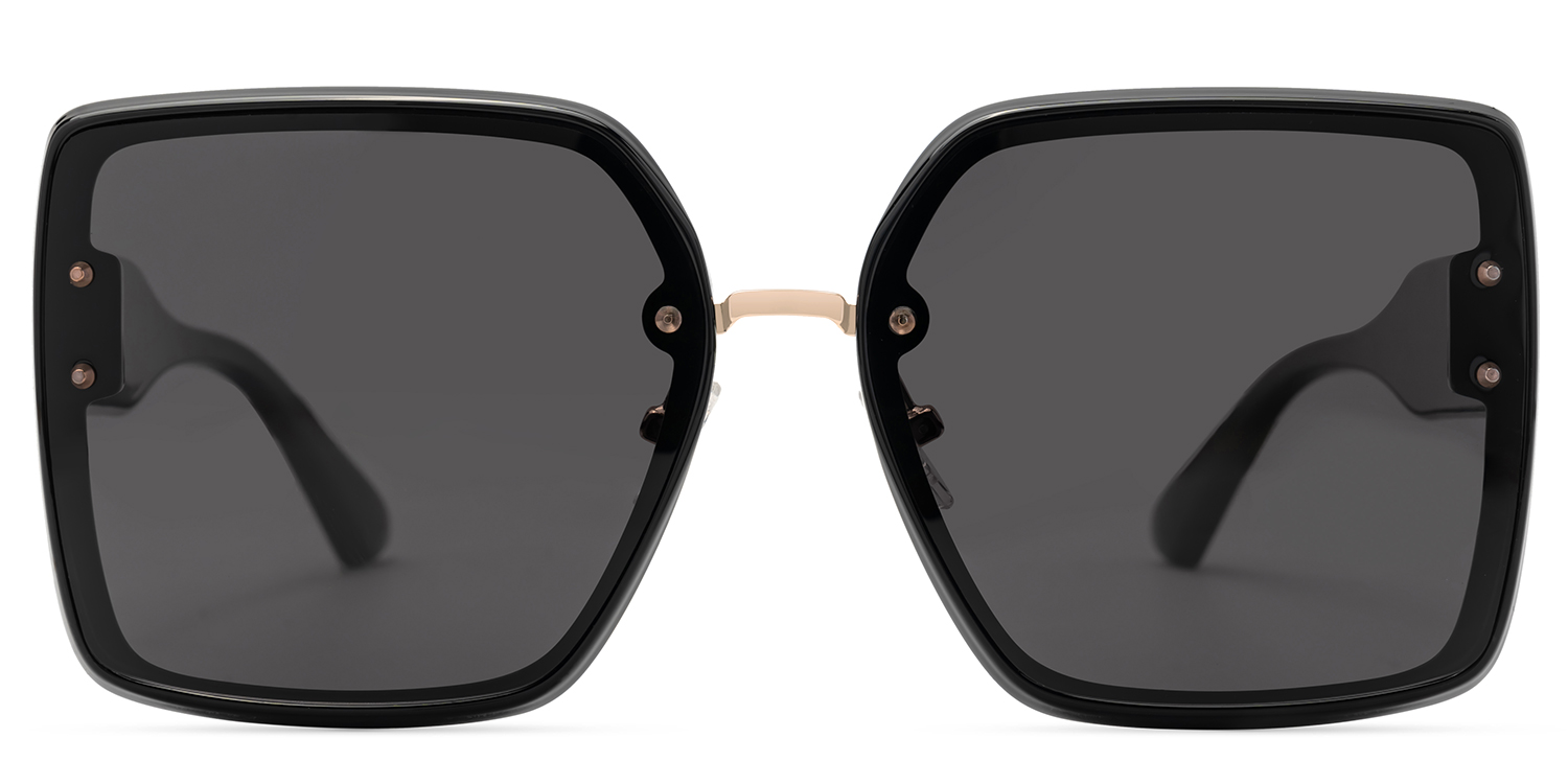 Rina Schwarz Quadratisch Sonnenbrille0