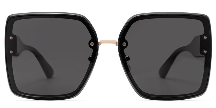 Rina Schwarz Quadratisch Sonnenbrille