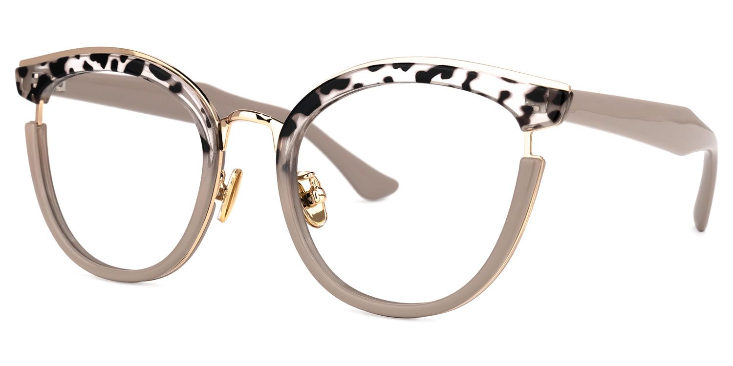 Laraine Beige Cateye Brille1