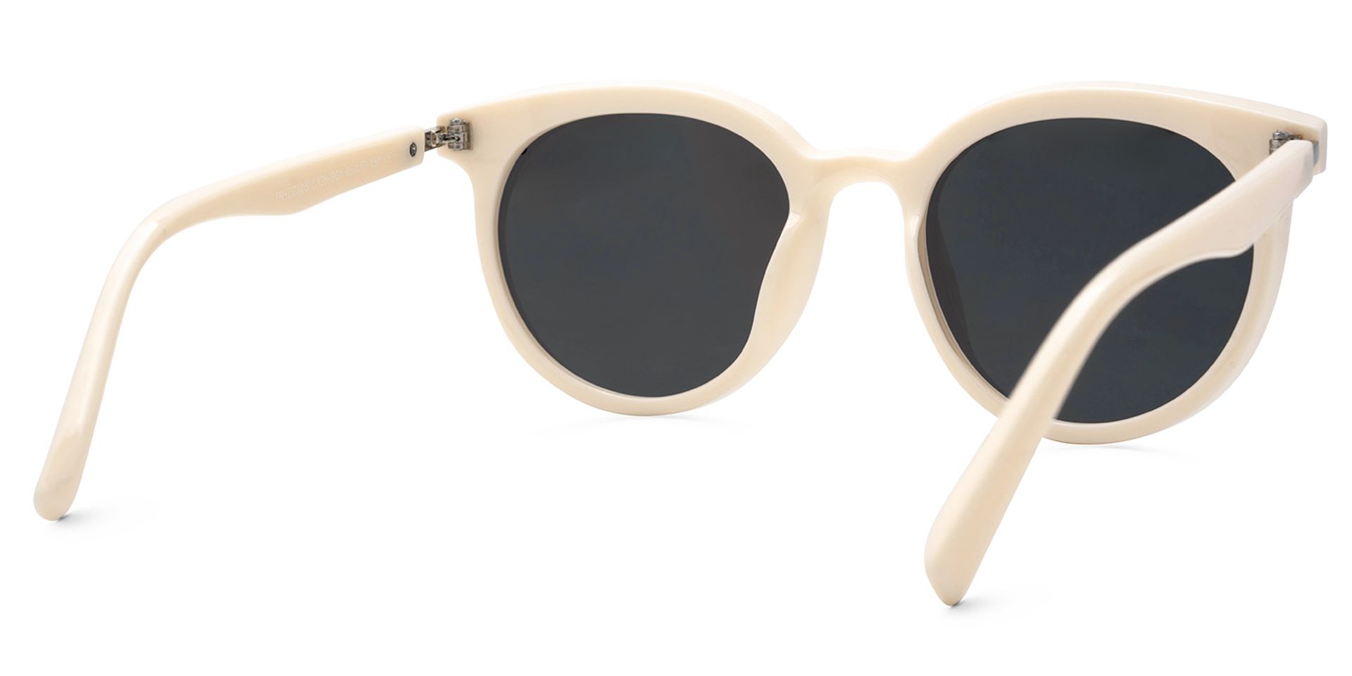 Percia Weiß Beige Rund Sonnenbrille2
