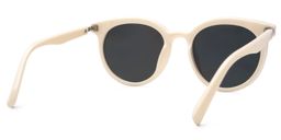 Percia Weiß Beige Rund Sonnenbrille2