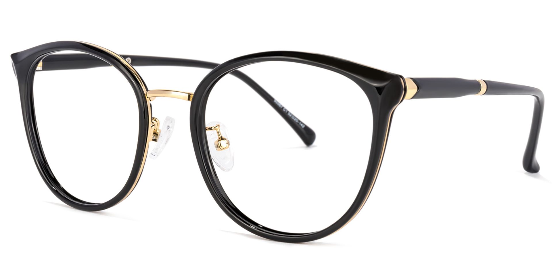 Zabrina Schwarz Rund Brille1