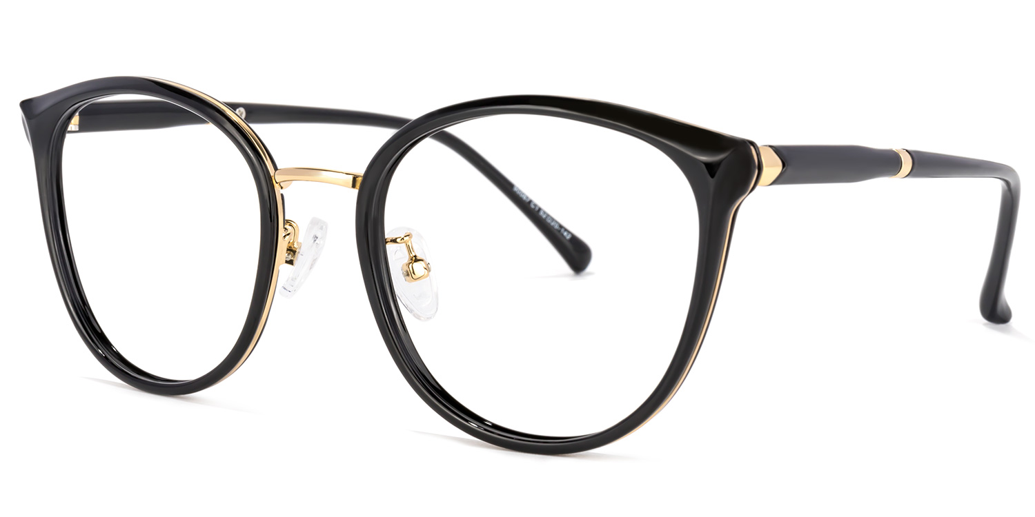Zoe Schwarz Rund Brille1