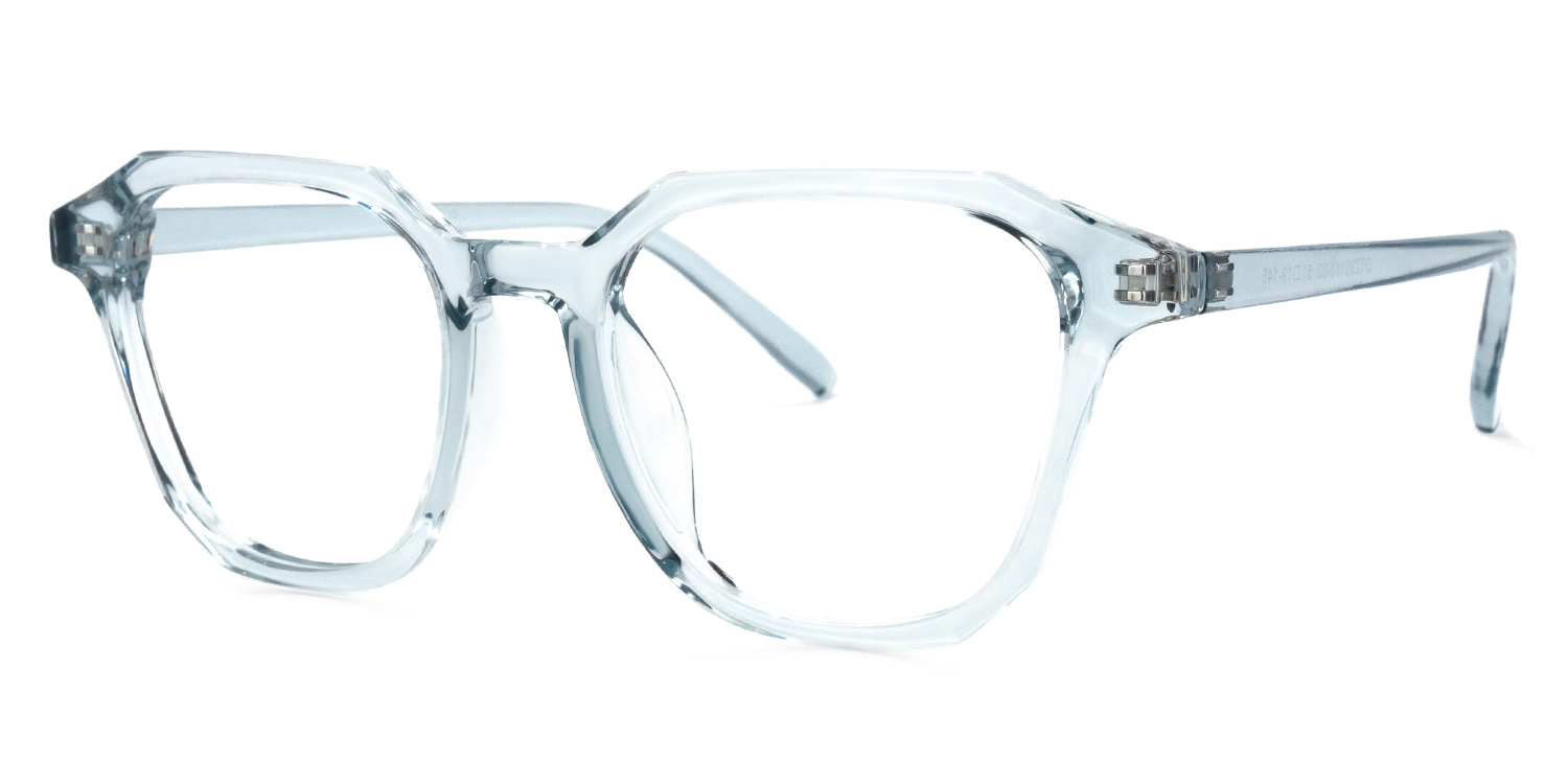Preston Blau Kristall Quadratisch Brille1