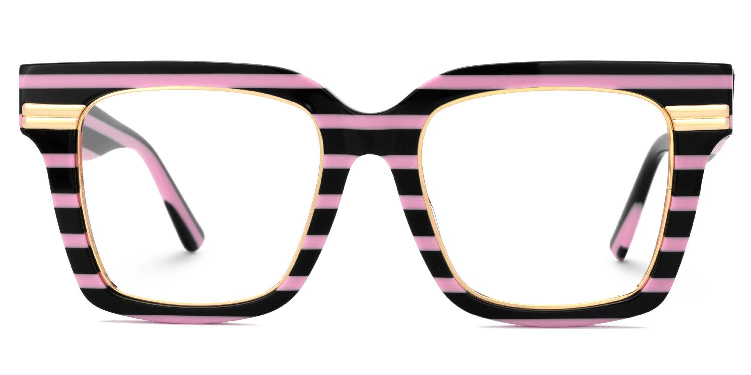 Taylor Schwarz-Rosa Quadratisch Gemischte Materialien Brille1