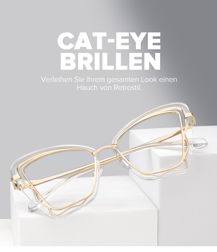 Riya Gold Cateye Brille