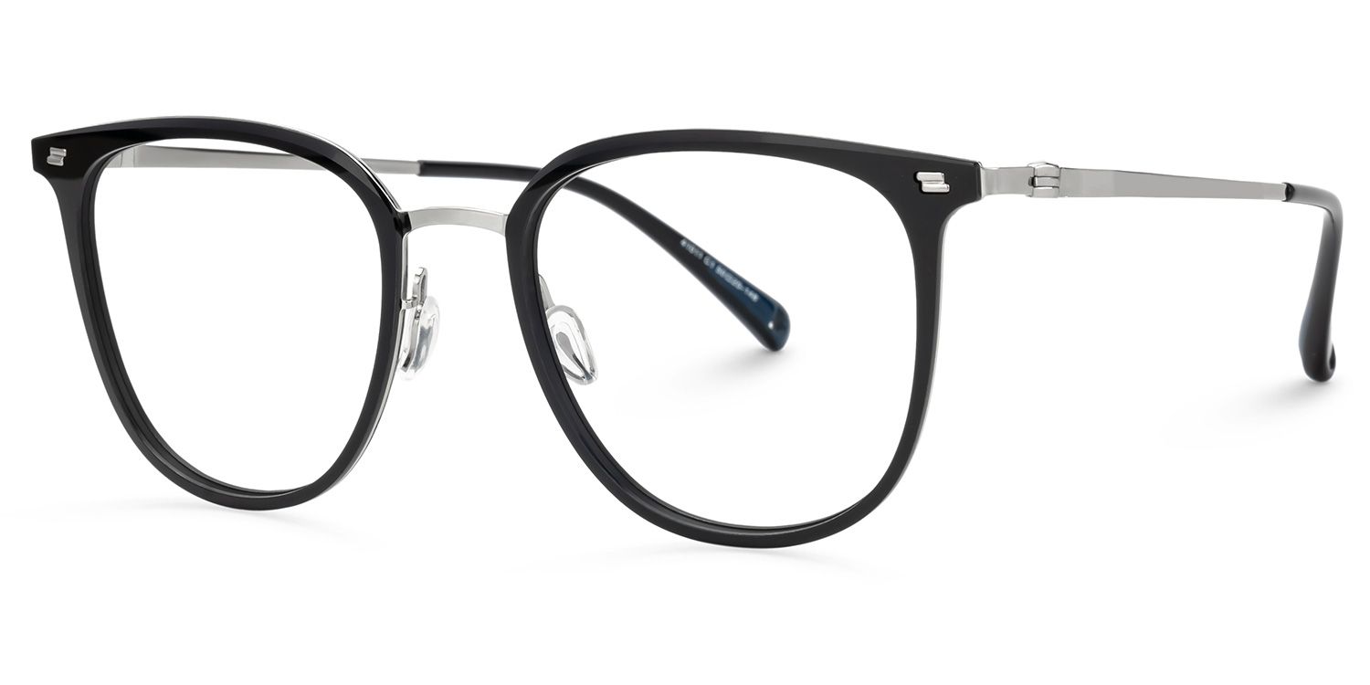 Bonny Schwarz Rund Brille1
