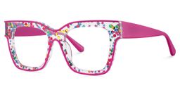 Zerica Rosa-Rot Quadratisch Brille4