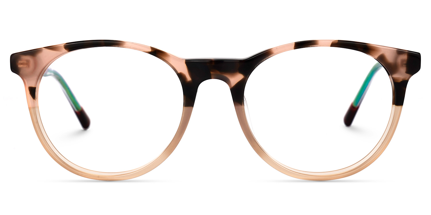 Necho Orange-Tortoise Rund Brille0