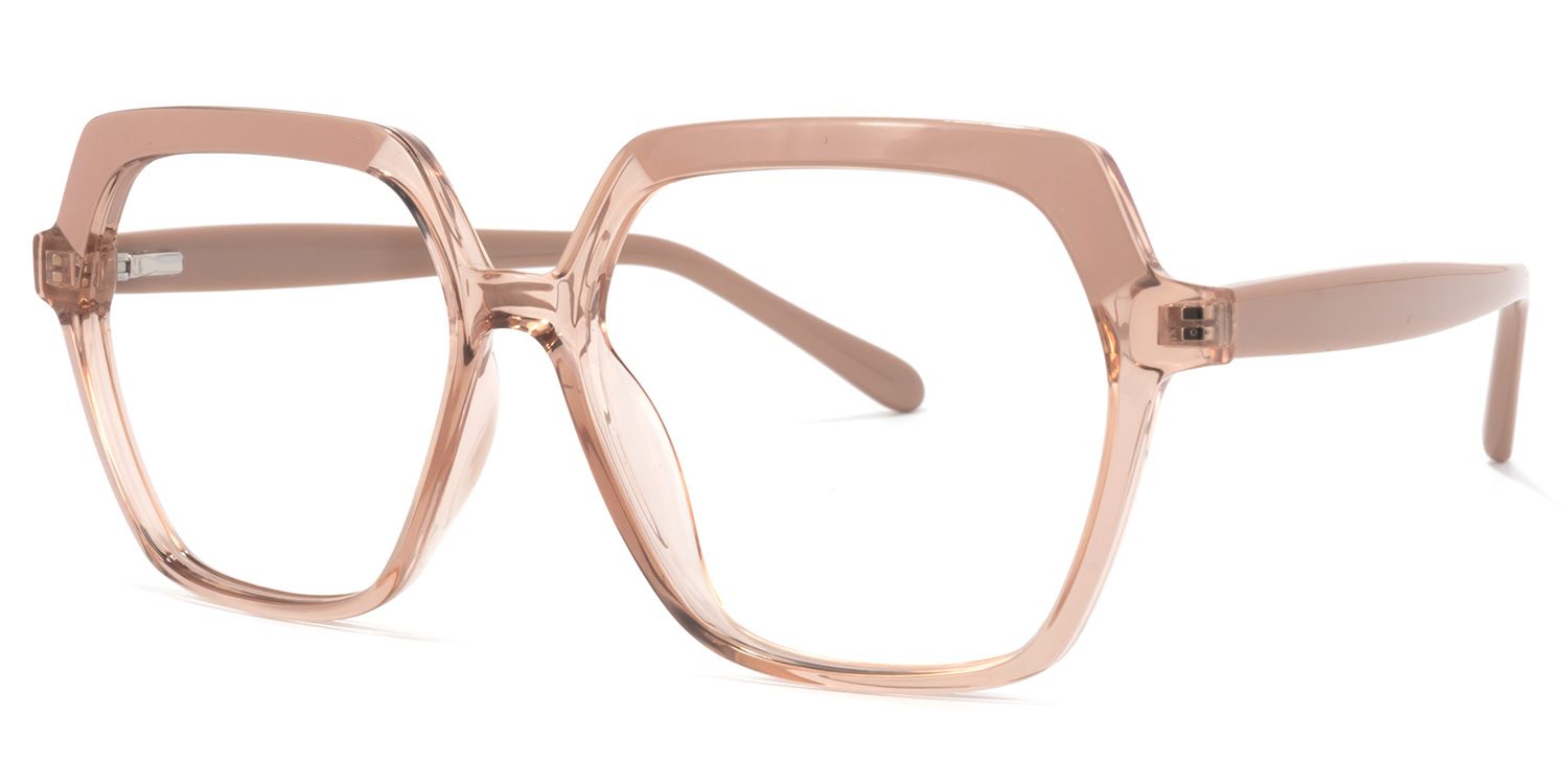 Norah Champagne Geometrische Brille1