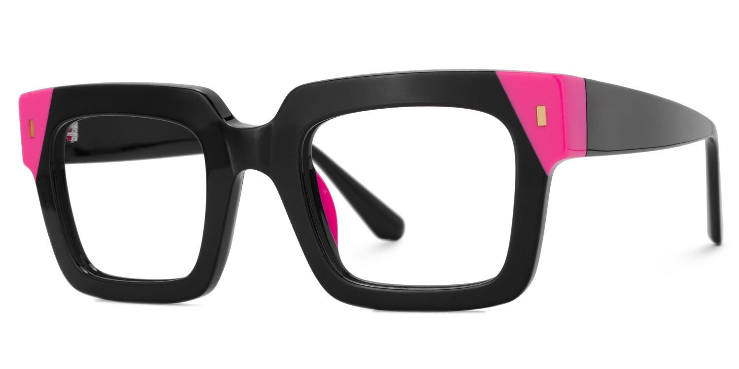 Sarah Schwarz Rechteckig Acetat Brille3