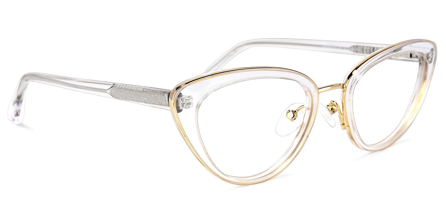 Cosme Gold Kristall Cateye Brille2