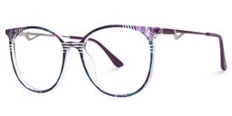 Babbage Blumendruck-Lila Rund Brille3