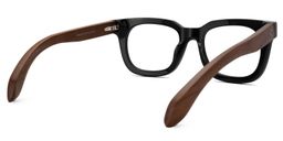 Sam Schwarz Rechteckig Holzbügel  Brille2