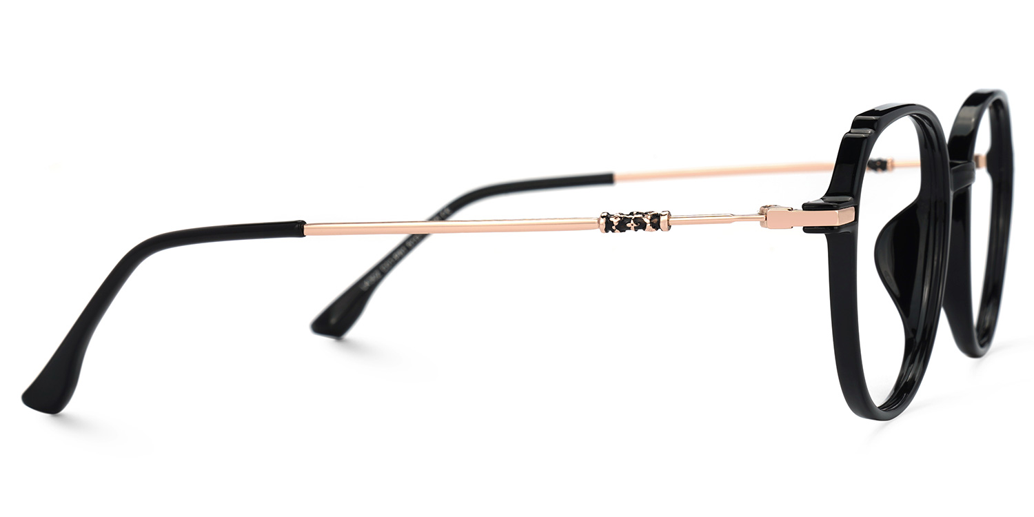 Mikaili Schwarz Rund Brille2