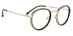 Taylor Schwarz-Gold Rund Brille2