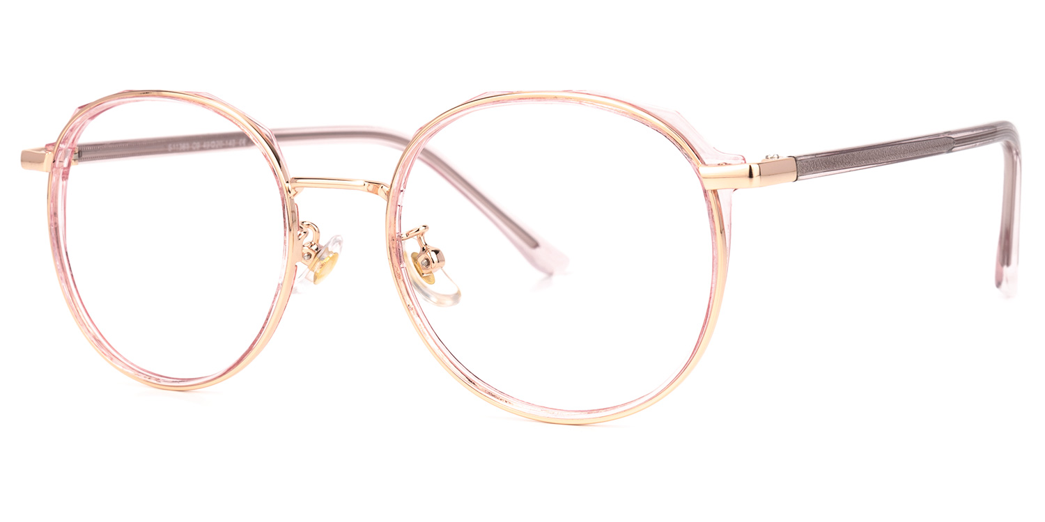Calista Rosa-Gold Rund Brille1
