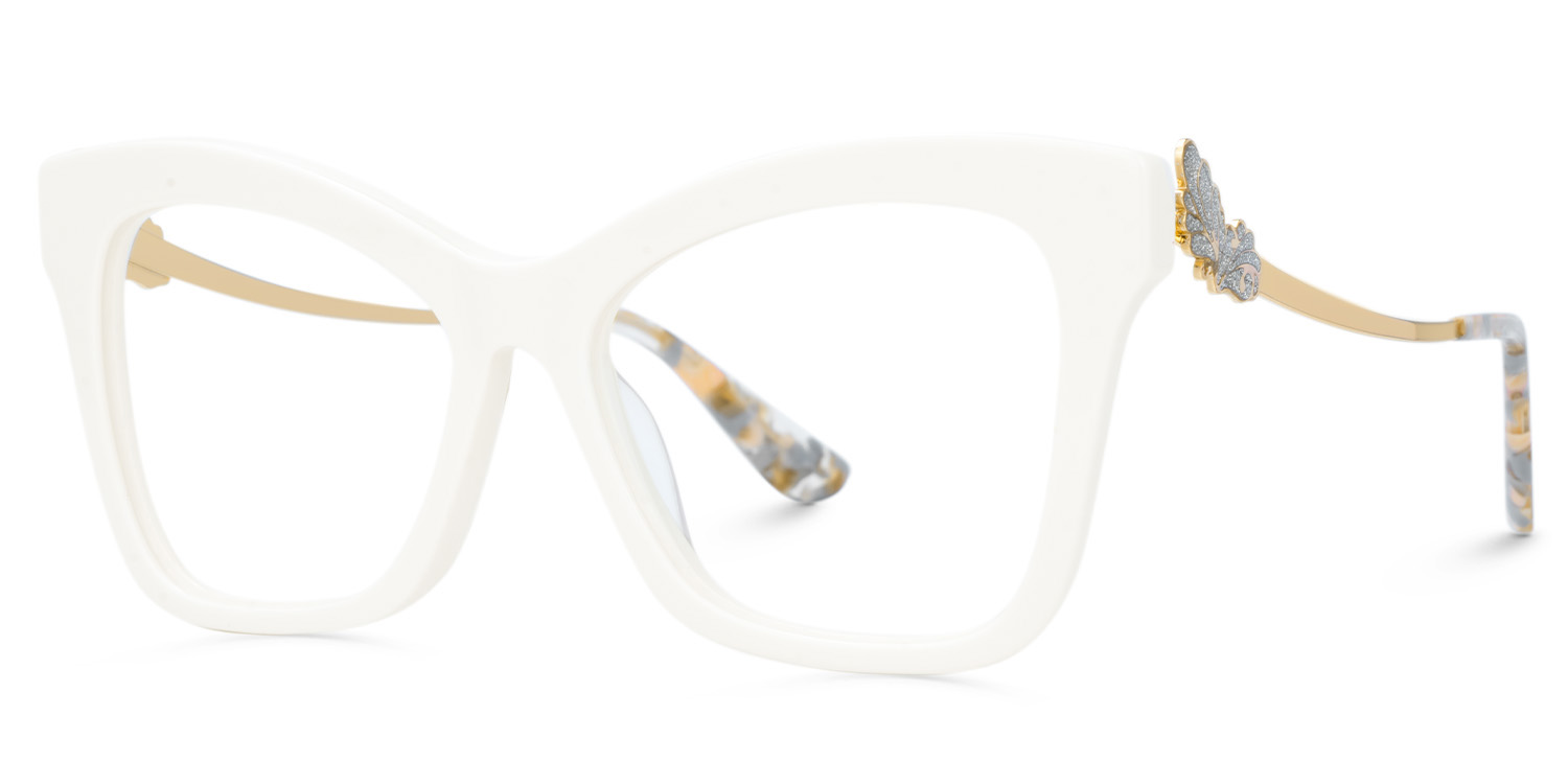 Elida Weiß Schmetterling Gemischte Materialien Brille5