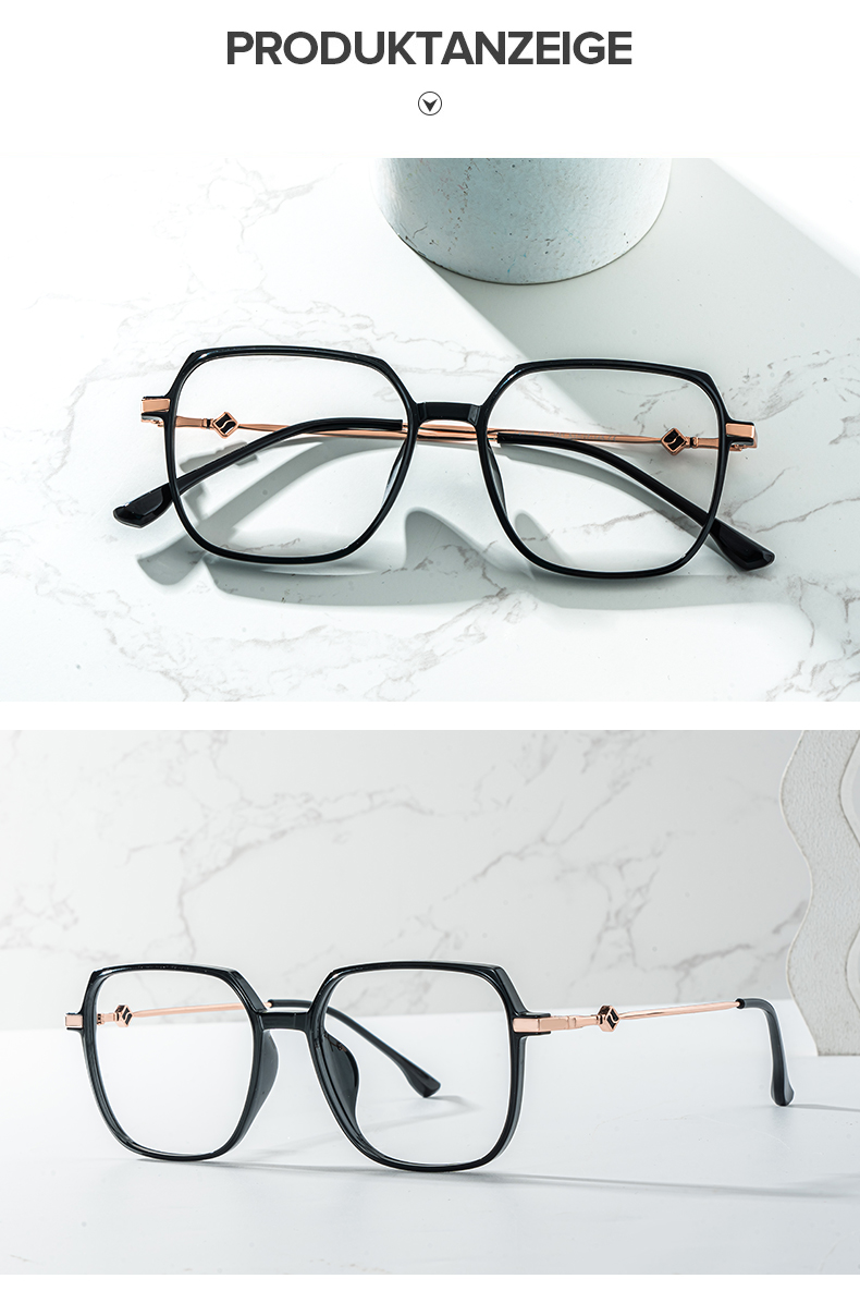 Betsey Schwarz Quadratisch Brille
