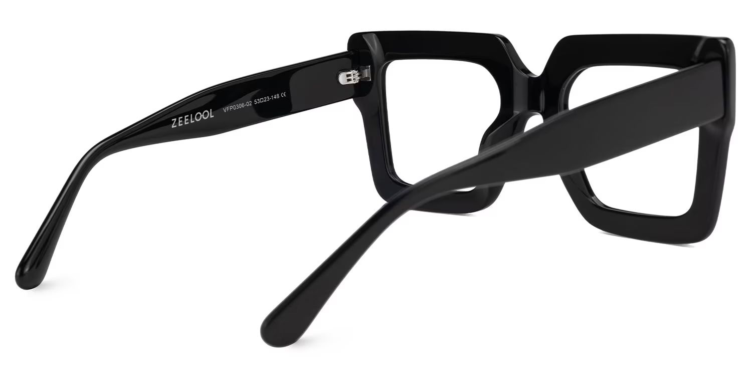 Brandon Schwarz Quadratische Brille4