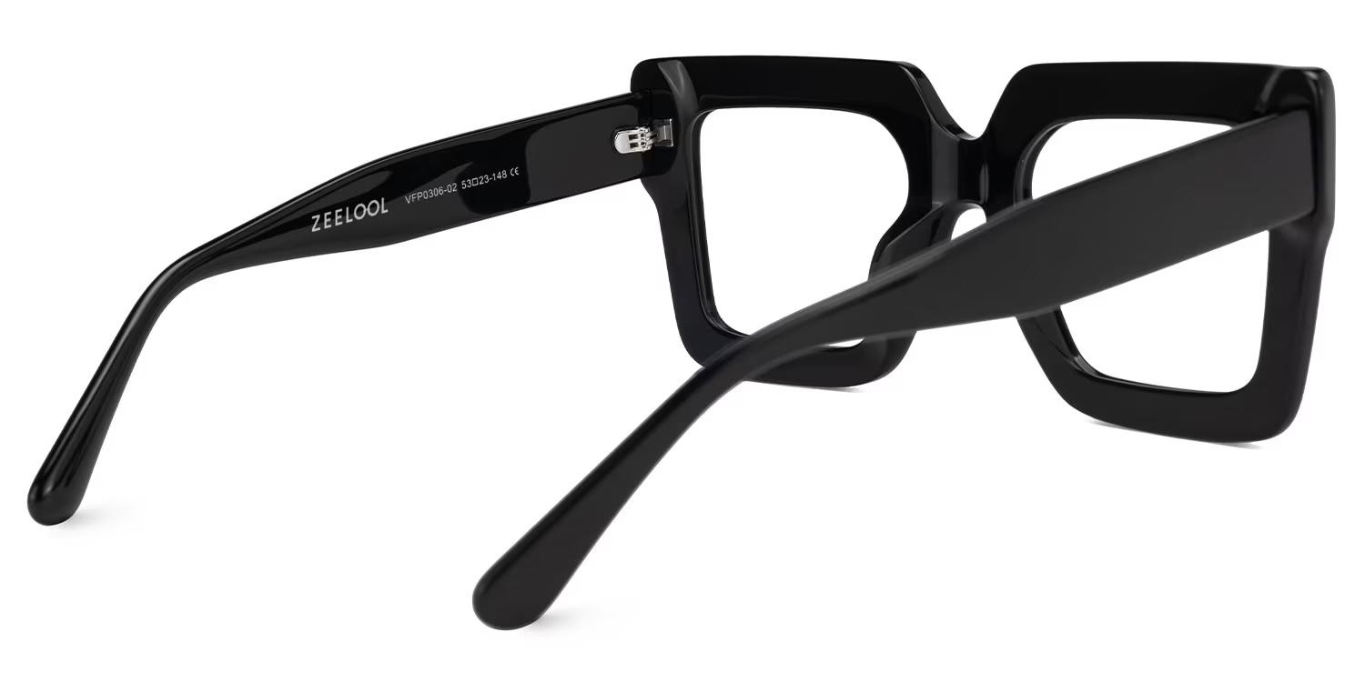 Brandon Schwarz Quadratische Brille4