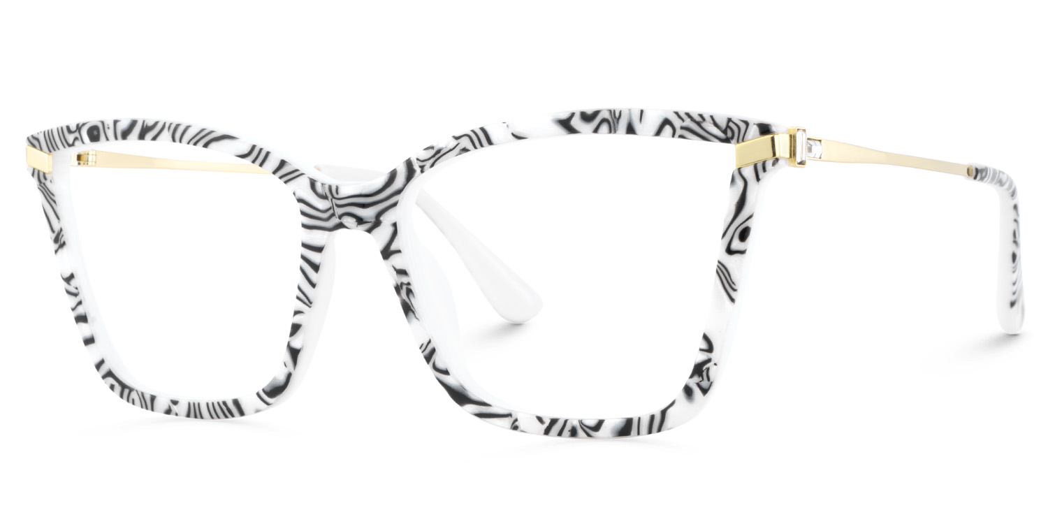 Stephens Schwarz-Weiß Cateye Brille3