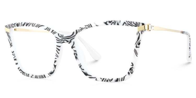 Stephens Schwarz-Weiß Cateye Brille