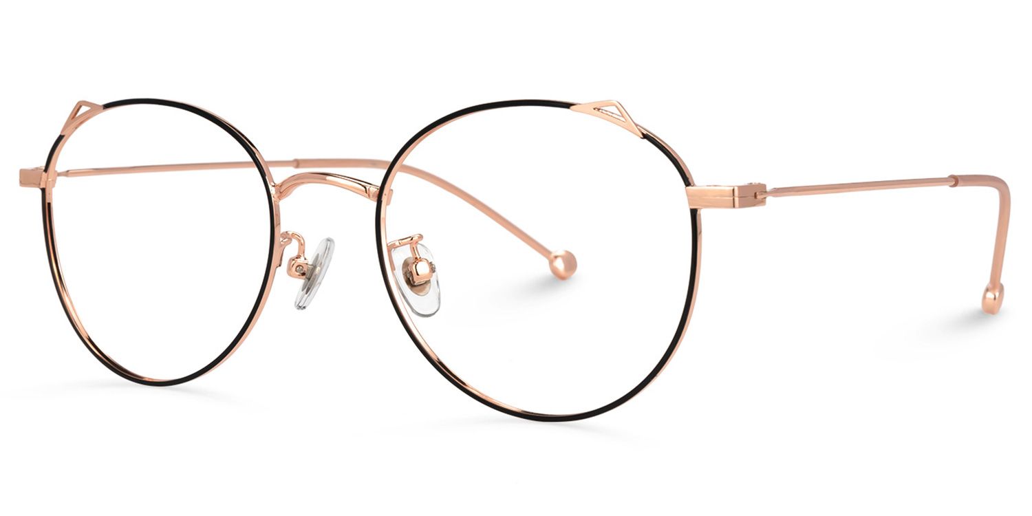 Chadwick Schwarz-Gold Rund Brille1