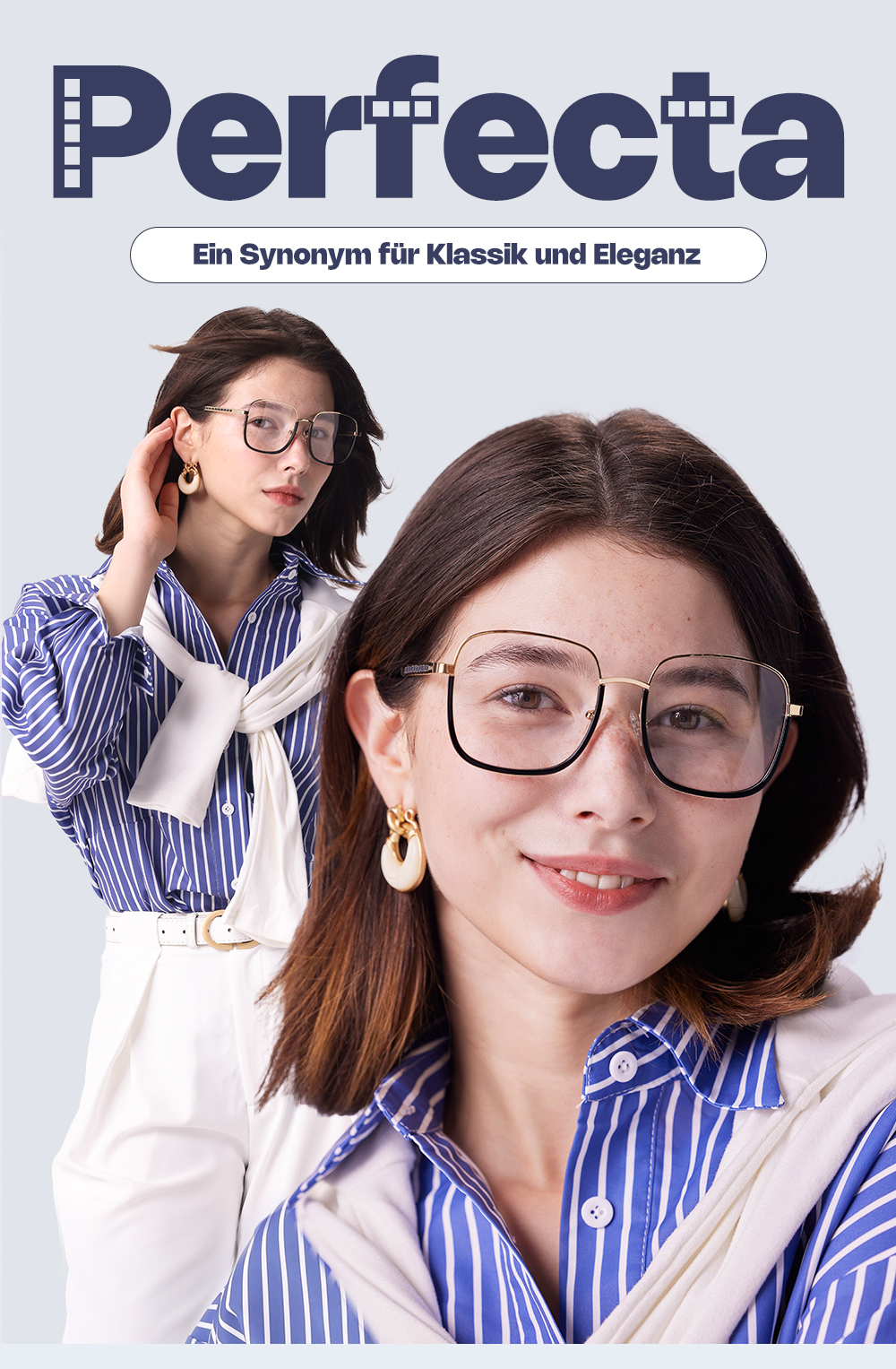 Perfecta Schwarz Quadratisch Brille