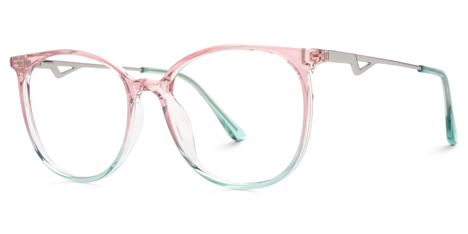 Babbage Rosa-Grün Rund Brille3