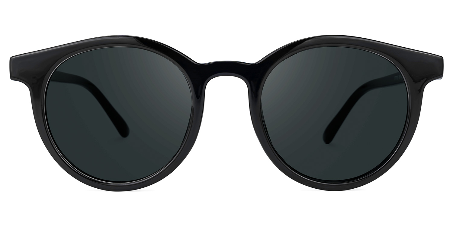 Gaige Schwarz Rund Sonnenbrille gutes Bild