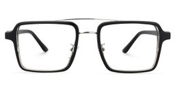 Nellie Schwarz Silber Pilot Brille0