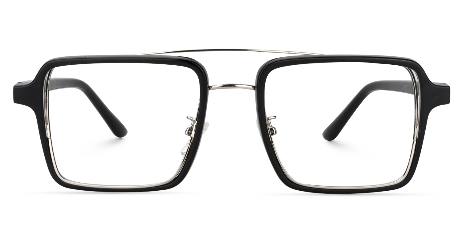 Nellie Schwarz Silber Pilot Brille0