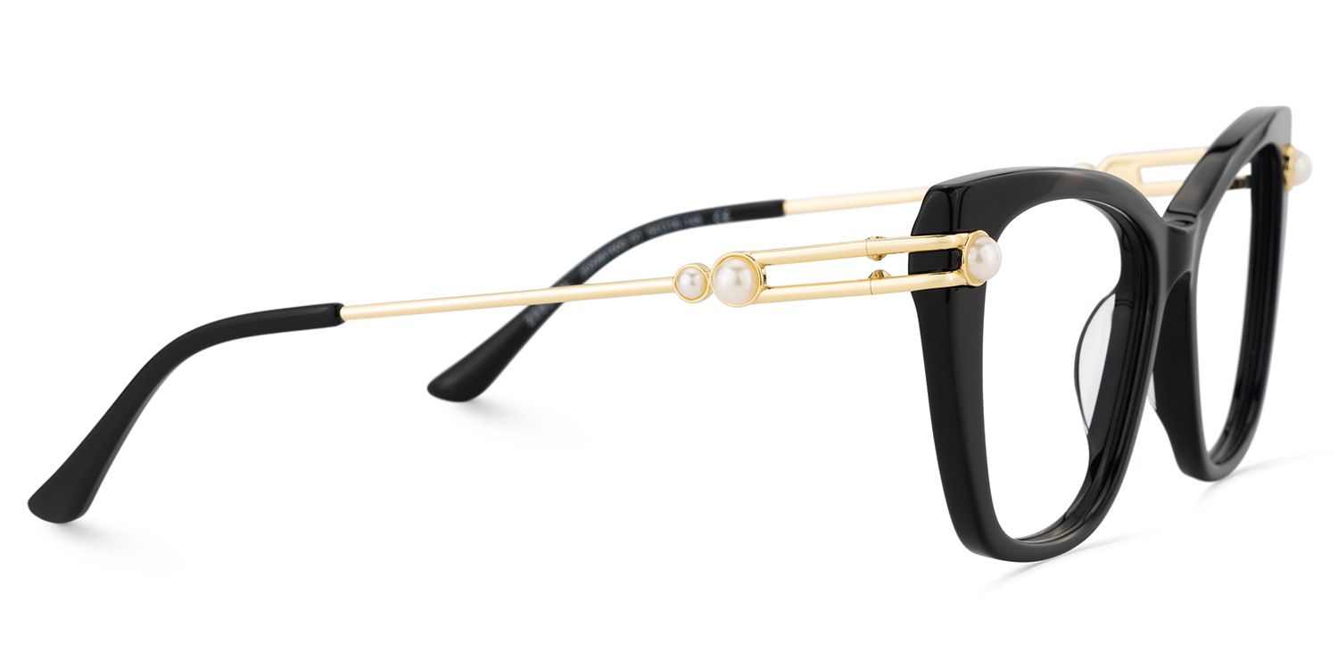 Victor Schwarz Cateye Gemischte-Materialien Brille5