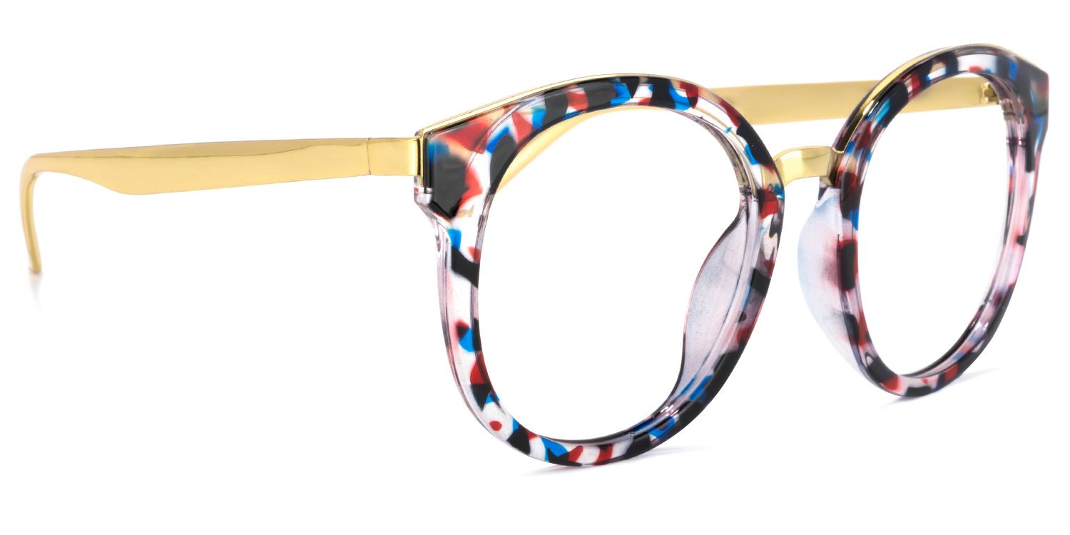 Ettenheim Blau Schwarz Blumenmuster Runde Brille2