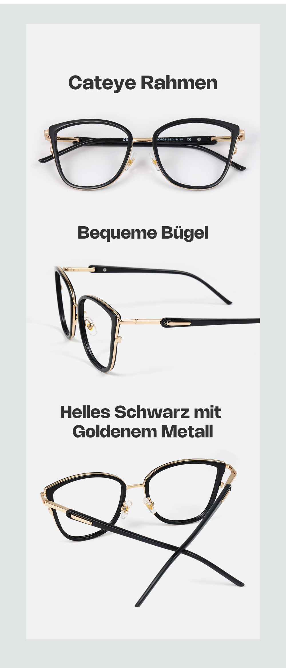 Marisa Schwarz Cateye Brille