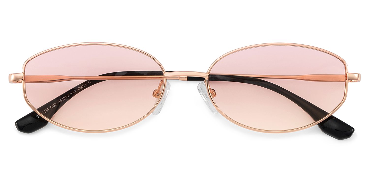 Ava Cat Eye Gold Sonnenbrillen für Damen und Herren | ZEELOOL1