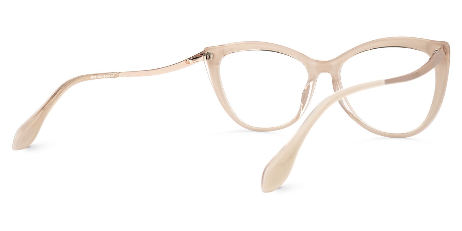 Mila Beige Cateye Brille2