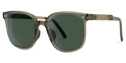 Sulaika Grün Quadratisch Sonnenbrille2