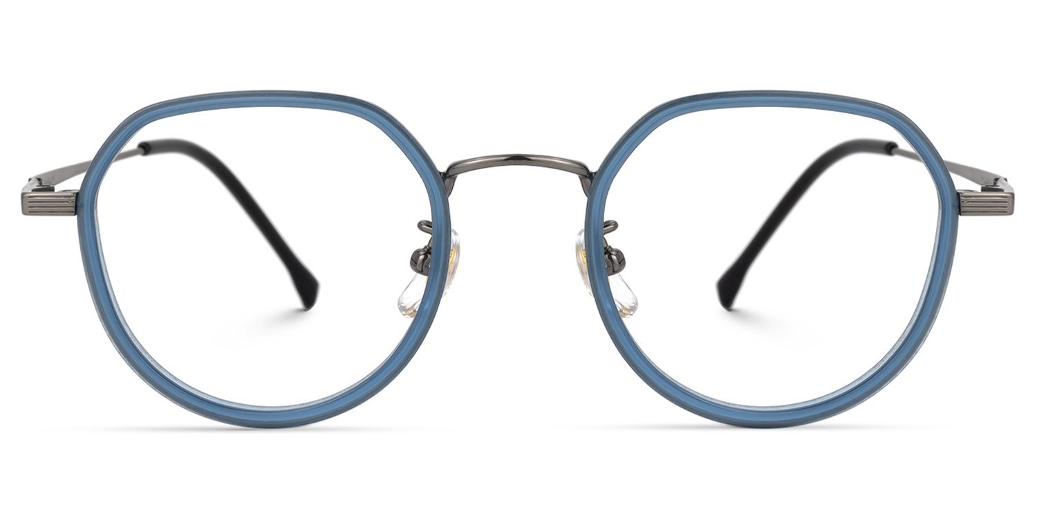 Niahm Blau Geometrisch Brille0