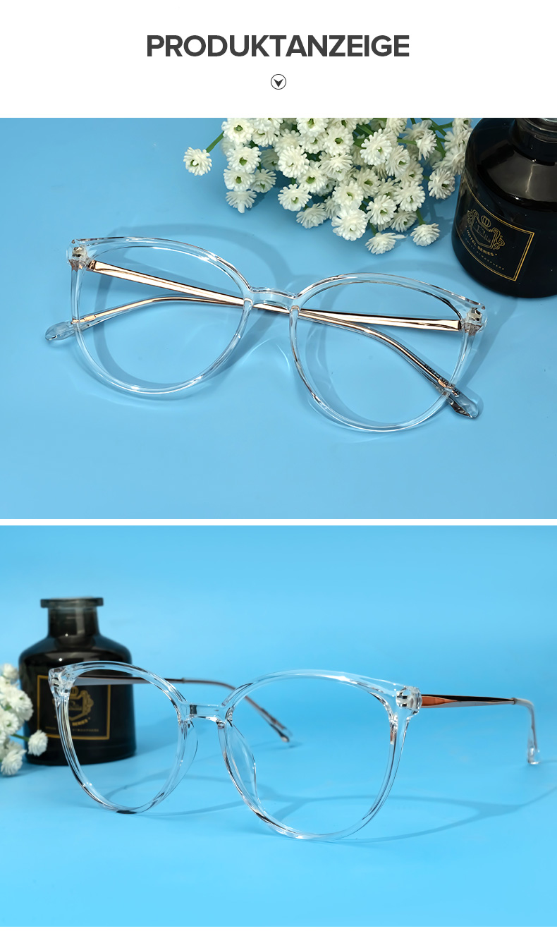 Omar Weiß Kristall Cateye Brille