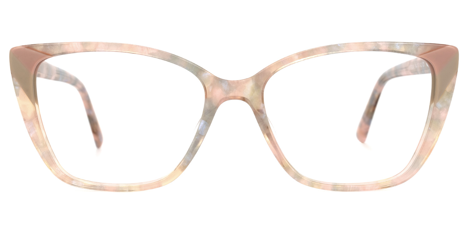 Kaula Blumendruck-Rosa Cateye Brille0
