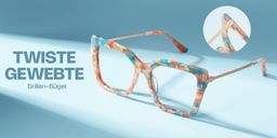 Flora Orange-Bunt Quadratisch Brille2