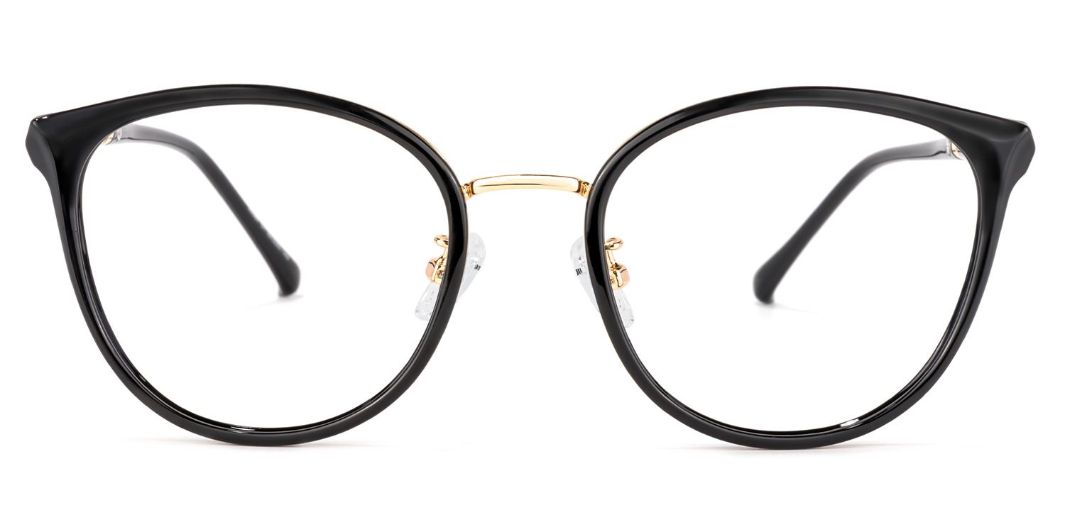 Zabrina Schwarz Rund Brille0