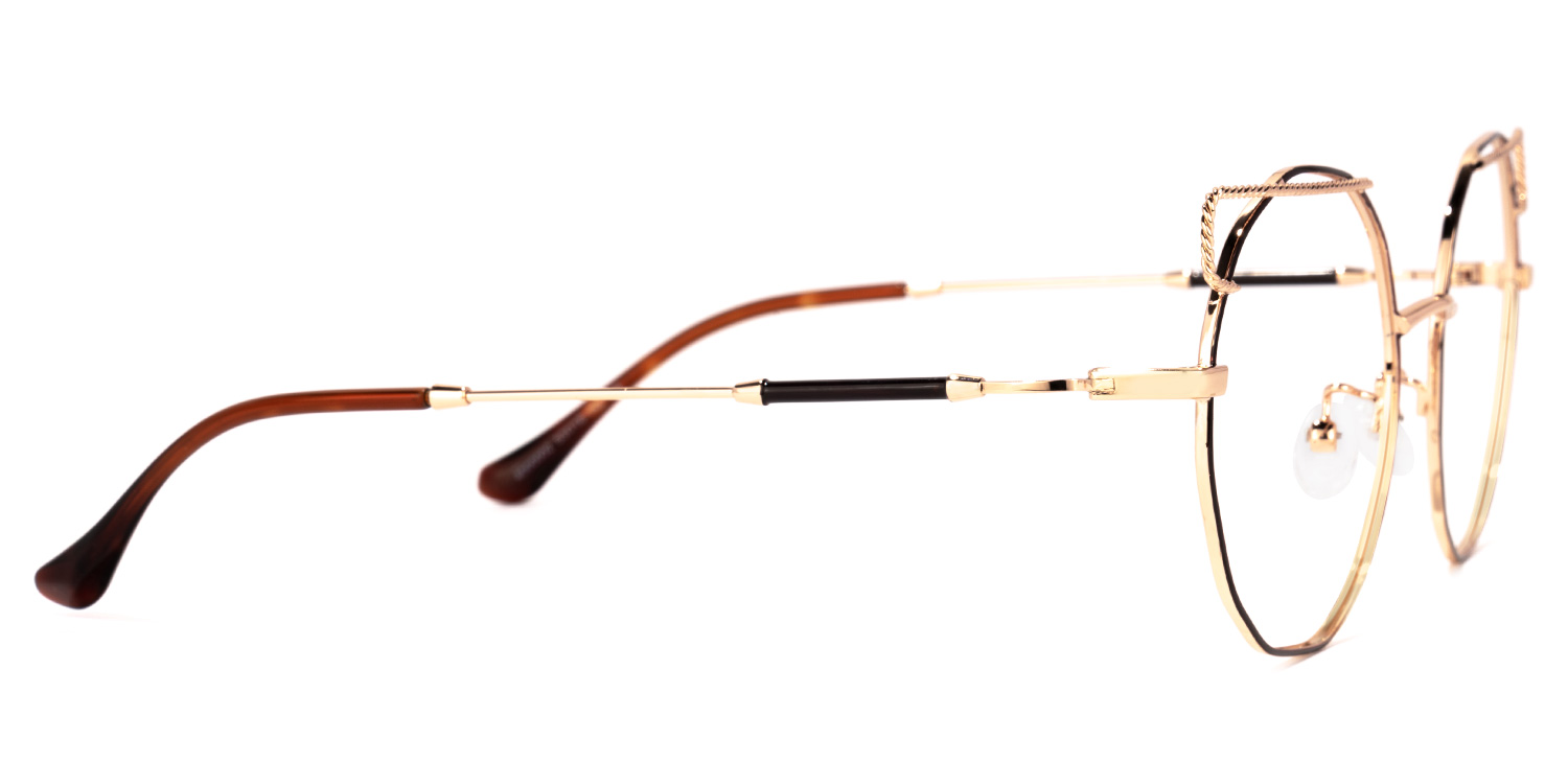 Vada Gold-Dunkelrot Geometrisch Brille2