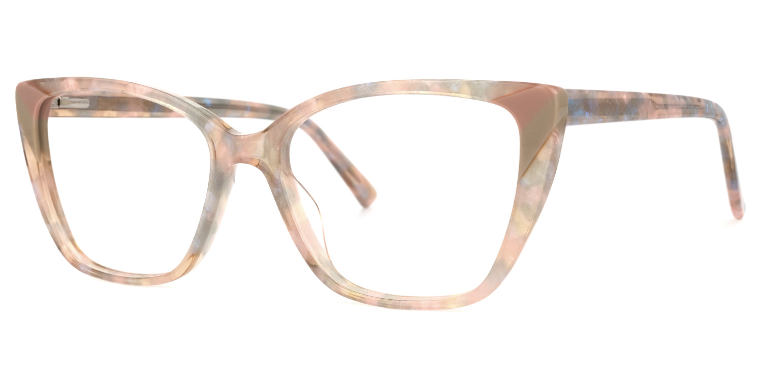 Kaula Blumendruck-Rosa Cateye Brille1